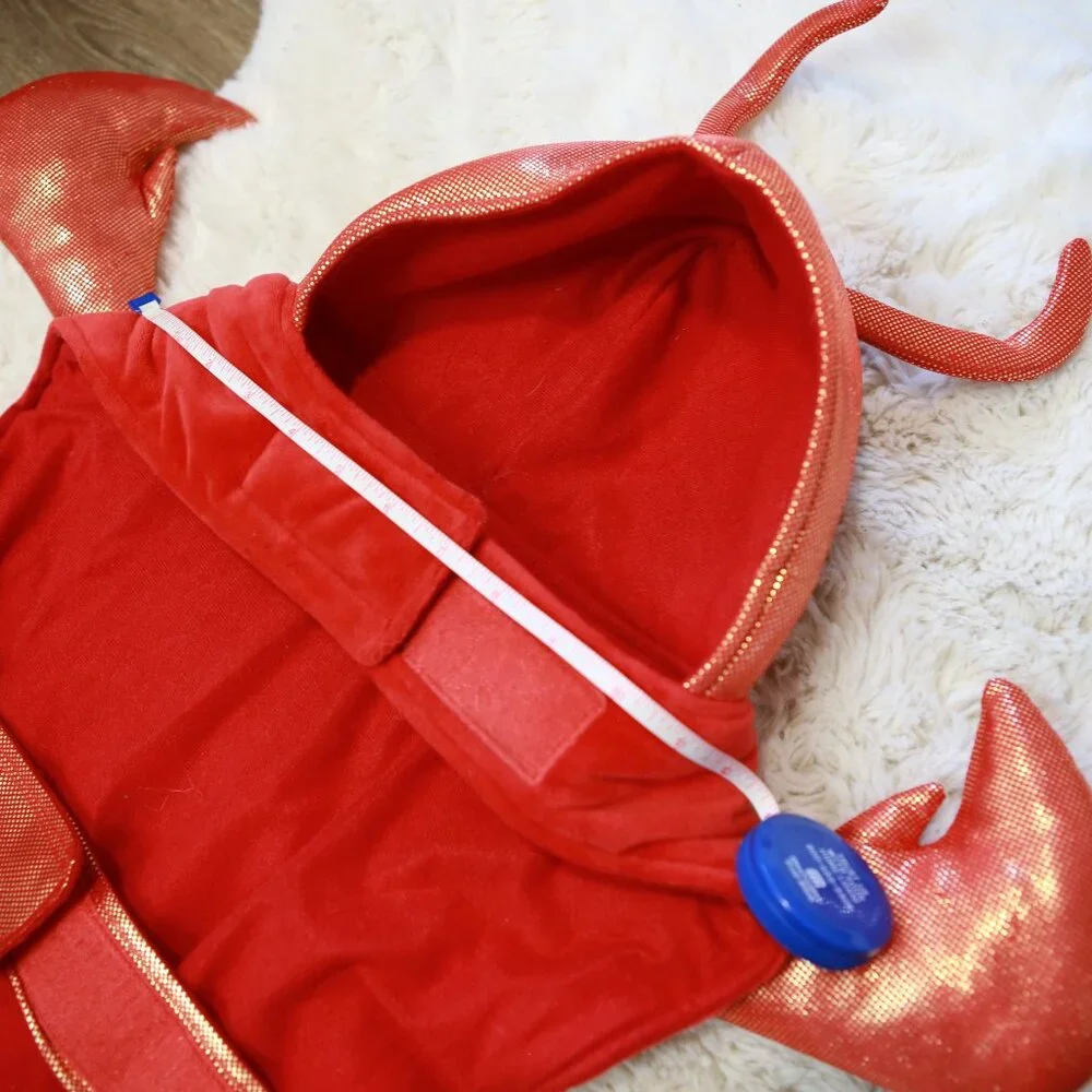 Pet Costume Halloween Metallic Scarlet Lobster Crawdad Crustacean Velcro Dog XL